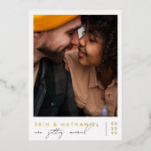 Nichts Extravagant nur Liebe Retro Hochzeit Folieneinladung (Vorderseite)