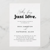 Nichts Extravagant nur Liebe Retro Hochzeit Folieneinladung (Rückseite)