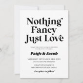 Nichts Extravagant nur Liebe Retro Lässig Hochzeit Einladung (Vorderseite)