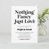 Nichts Extravagant nur Liebe Retro Lässig Hochzeit Einladung (Stehend Vorderseite)