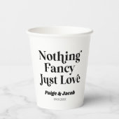 Nichts Extravagant nur Liebe Retro Lässig Hochzeit Pappbecher (Rückseite)