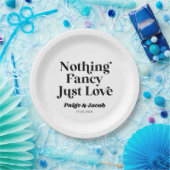 Nichts Extravagant nur Liebe Retro Lässig Hochzeit Pappteller (Party)