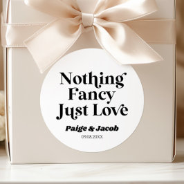 Nichts Extravagant nur Liebe Retro Lässig Hochzeit Runder Aufkleber