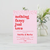 Nichts extravagant nur Liebe Retrobindungsparty Einladung (Stehend Vorderseite)