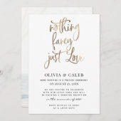 Nichts Extravagant nur Liebe Rettete den Empfang Einladung (Vorne/Hinten)