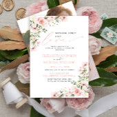 Nichts Extravagant nur Liebe Rosa Foto Hochzeit Einladung