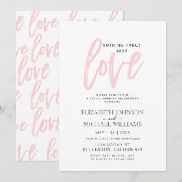 Nichts Extravagant nur Liebe Rosa Lässig Hochzeit Einladung