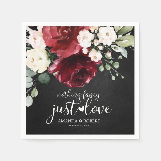 Nichts Extravagant nur Liebe rustikale Chalk Burgu Serviette (Vorderseite)