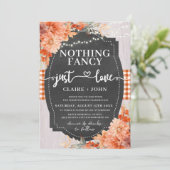 Nichts Extravagant nur Liebe rustikale Hochzeit Ei Einladung (Stehend Vorderseite)