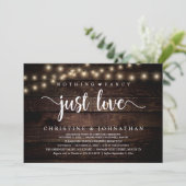 Nichts Extravagant nur Liebe, rustikale Hochzeitse Einladung (Stehend Vorderseite)
