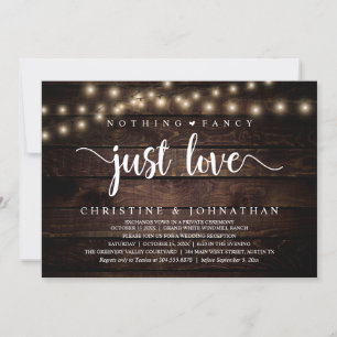 Nichts Extravagant nur Liebe, rustikale Hochzeitse Einladung