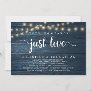 Nichts Extravagant nur Liebe, rustikale Hochzeitse Einladung