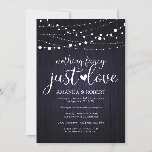 Nichts Extravagant nur Liebe rustikale Hochzeitsei Save The Date (Vorderseite)
