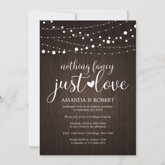 Nichts Extravagant nur Liebe rustikale Hochzeitsei Save The Date (Vorderseite)