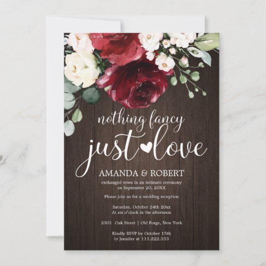 Nichts Extravagant nur Liebe rustikale Hochzeitsei Save The Date (Vorderseite)