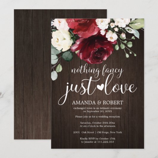 Nichts Extravagant nur Liebe rustikale Hochzeitsei Save The Date (Vorne/Hinten)