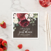 Nichts Extravagant nur Liebe rustikale Holzblüte Serviette (Beispiel)