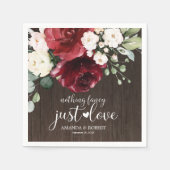 Nichts Extravagant nur Liebe rustikale Holzblüte Serviette (Vorderseite)