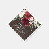 Nichts Extravagant nur Liebe rustikale Holzblüte Serviette (Ecke)