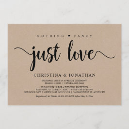 Nichts Extravagant, nur Liebe, rustikale Kraft, El Einladung