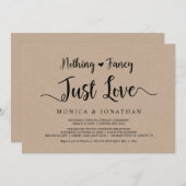 Nichts Extravagant, nur Liebe, rustikale Kraft, En Einladung (Vorne/Hinten)