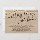Nichts Extravagant, nur Liebe, rustikales Hochzeit Einladung (Vorderseite)