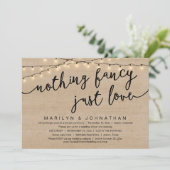 Nichts Extravagant, nur Liebe, rustikales Hochzeit Einladung (Stehend Vorderseite)