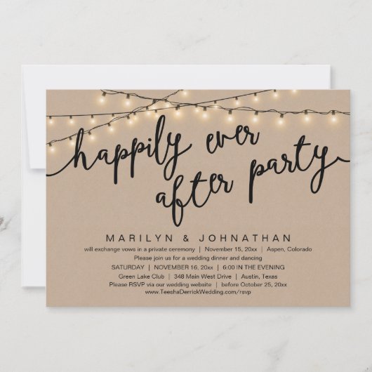 Nichts Extravagant, nur Liebe, rustikales Hochzeit Einladung (Vorderseite)