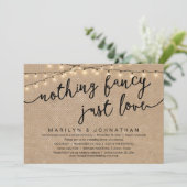 Nichts Extravagant, nur Liebe, rustikales Hochzeit Einladung (Stehend Vorderseite)