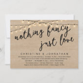 Nichts Extravagant, nur Liebe rustikales Hochzeits Einladung (Vorderseite)