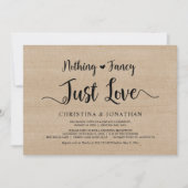 Nichts Extravagant, nur Liebe, rustikales Holz, En Einladung (Vorderseite)