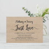 Nichts Extravagant, nur Liebe, rustikales Holz, En Einladung (Stehend Vorderseite)