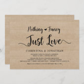 Nichts Extravagant, nur Liebe, rustikales Holz, En Einladung (Vorne/Hinten)
