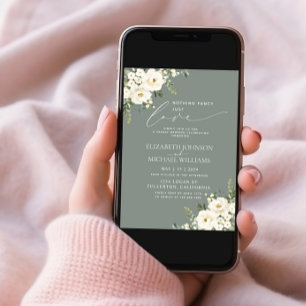 Nichts Extravagant nur Liebe Sage Green Floral Hoc Einladung