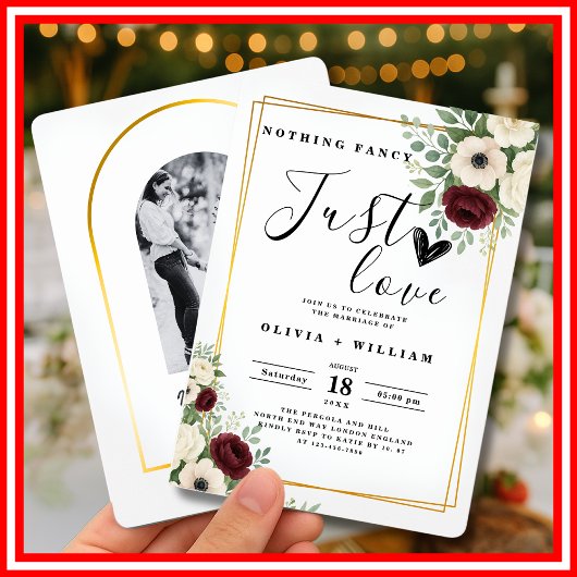 Nichts Extravagant nur Liebe Sage Green FOTO Hochz Einladung