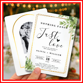 Nichts Extravagant nur Liebe Sage Green Gold Geome Einladung