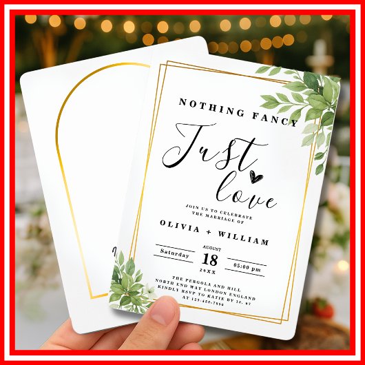 Nichts Extravagant nur Liebe Sage Green Gold Geome Einladung
