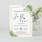 Nichts Extravagant nur Liebe Sage Green Gold Geome Einladung (Stehend Vorderseite)