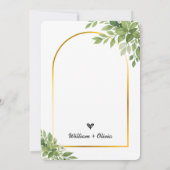 Nichts Extravagant nur Liebe Sage Green Gold Geome Einladung (Rückseite)