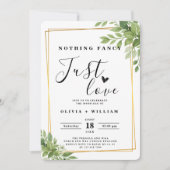 Nichts Extravagant nur Liebe Sage Green Gold Geome Einladung (Vorderseite)