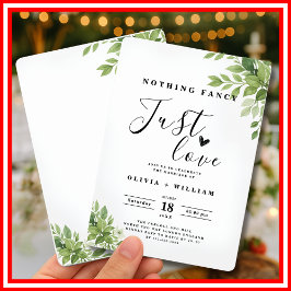 Nichts Extravagant nur Liebe Sage Green Wedding Einladung