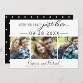 Nichts Extravagant Nur Liebe Save the Date 3 Foto Einladung (Vorne/Hinten)