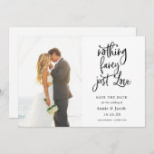 Nichts Extravagant nur Liebe Save the Date Einladung (Vorne/Hinten)