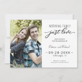 Nichts Extravagant nur Liebe Save the Date Foto Einladung (Vorderseite)
