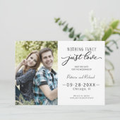Nichts Extravagant nur Liebe Save the Date Foto Einladung (Stehend Vorderseite)