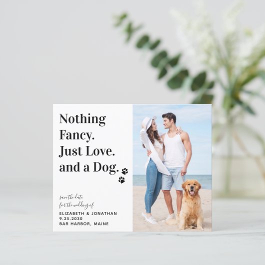 Nichts Extravagant nur Liebe Save the Date Haushal (Stehend Vorderseite)