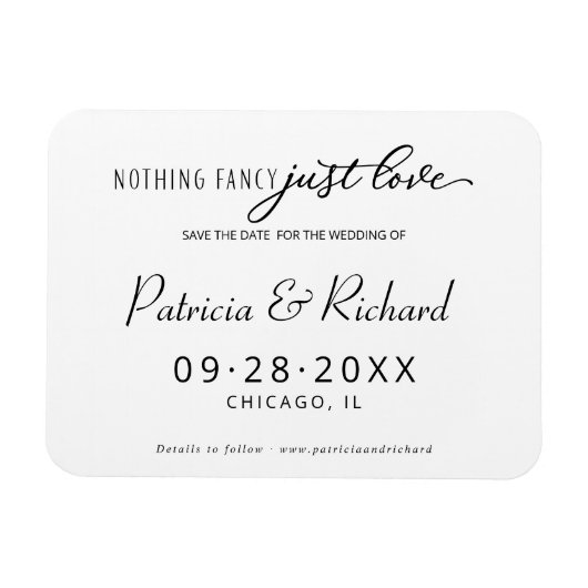 Nichts Extravagant nur Liebe Save the Date Nicht-F Magnet (Horizontal)