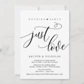 Nichts Extravagant, nur Liebe, Schwarz, Hochzeit Einladung (Vorderseite)