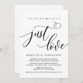 Nichts Extravagant, nur Liebe, Schwarz, Hochzeit Einladung (Vorne/Hinten)