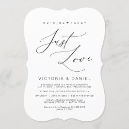 Nichts Extravagant nur Liebe, Schwarz, Hochzeitsfe Einladung